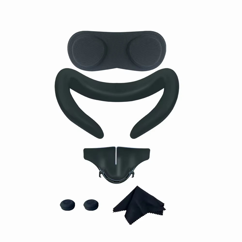 6 in 1 VR Accessories for Quest 3 Lens Protection Silicone Face Mask Cover Protective Cover Anti-Slip Cover for
