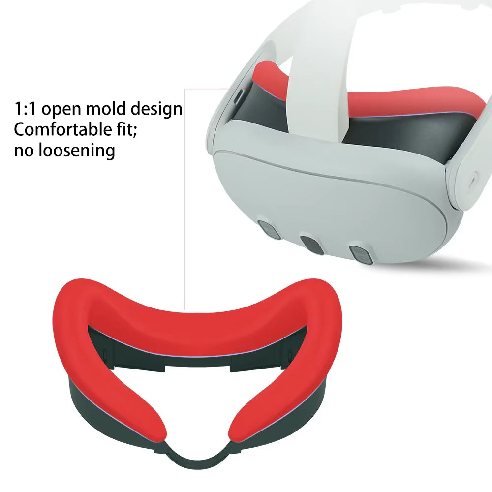 6 in 1 VR Accessories for Quest 3 Lens Protection Silicone Face Mask Cover Protective Cover Anti-Slip Cover for
