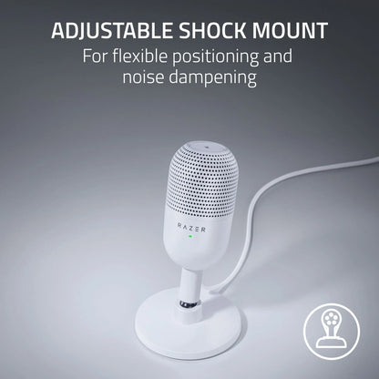 Seiren V3 Mini Ultra-Compact USB Microphone, Tap to Mute, White Edition