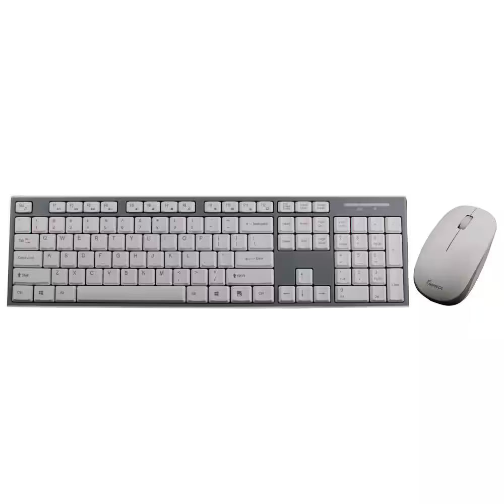 Wireless Multimedia Keyboard and Mouse Combo, White