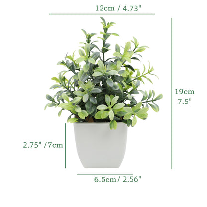 4Pcs Fake Plants Small Artificial Greenery Potted Plants Mini Simulation Eucalyptus for Home Office Table Decor