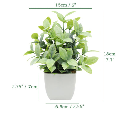 4Pcs Fake Plants Small Artificial Greenery Potted Plants Mini Simulation Eucalyptus for Home Office Table Decor