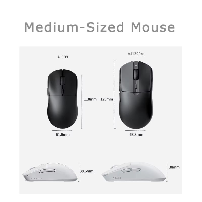 AJ139 Pro Wireless Mouse PMW3395 Gaming Chipset 26000Dpi Professional Gaming Mouse for PC